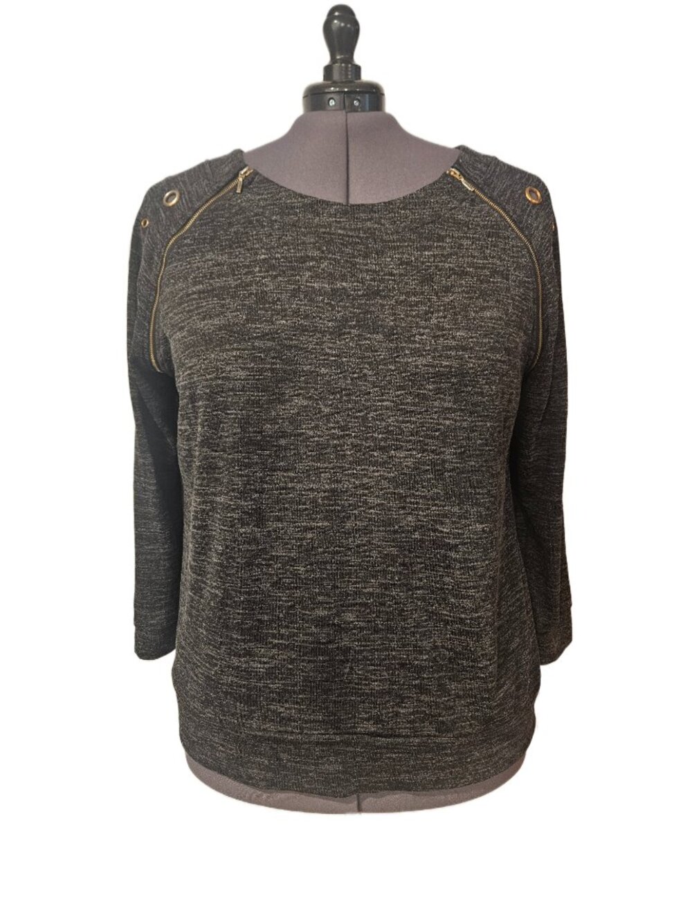 Always Indigo Grey/Gold Sweater SZ 2X
